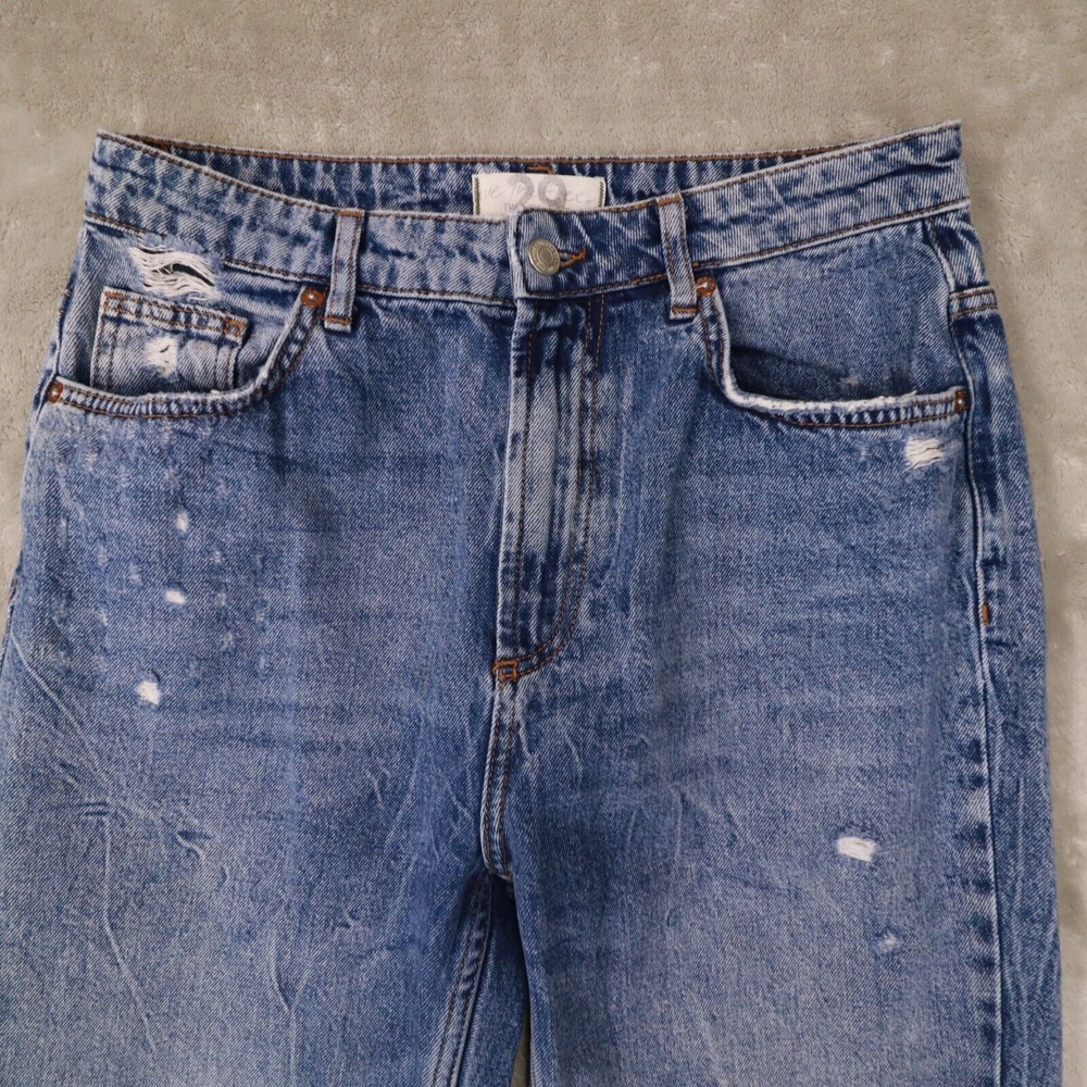 We The Free Women's High Rise Medium Wash Distressed Straight Leg Jeans size 29 - Picture 2 of 12